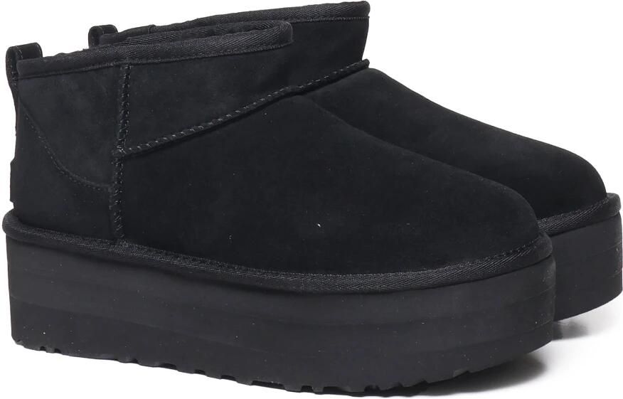 UGG Vachtlaarzen Dames W Classic Ultra Mini Platform Maat: 42 Materiaal: Suède Kleur: Zwart - Foto 12