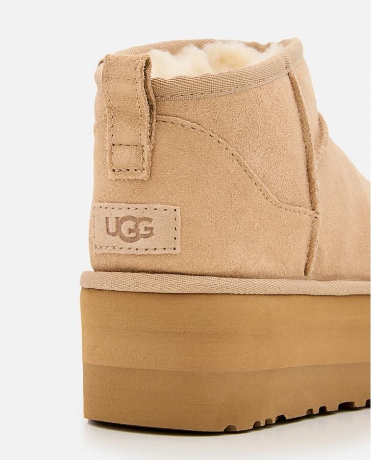 UGG Vachtlaarzen Dames W Classic Ultra Mini Platform Maat: 42 Materiaal: Suède Kleur: Beige - Foto 2