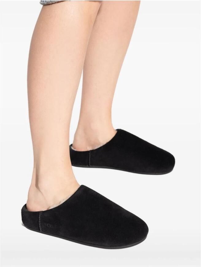 UGG Zwarte Suède Schapenvacht Sandalen