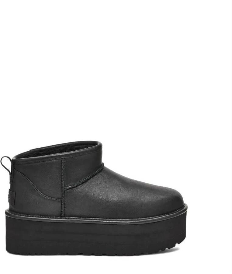 UGG Ultieme Zwarte Leren Plateau Schoenen