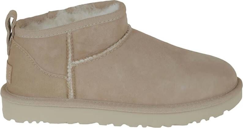 Ugg Ultra Mini Sheepskin Suede Boot Beige Dames