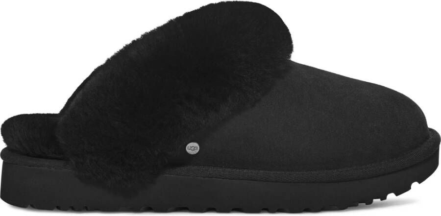 UGG Pantoffels Dames Sloffen Instappers Suède Harde zool Dichte hiel 1130876 Zwart - Foto 5