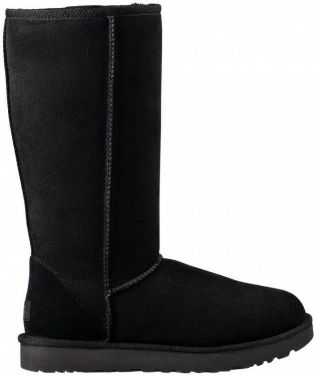 Ugg Enkelboot van schapenvacht met overlock-stiksels Black Dames