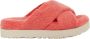 Ugg Fuzz Sugar Terry Cross Slide in Peach Bliss - Thumbnail 1