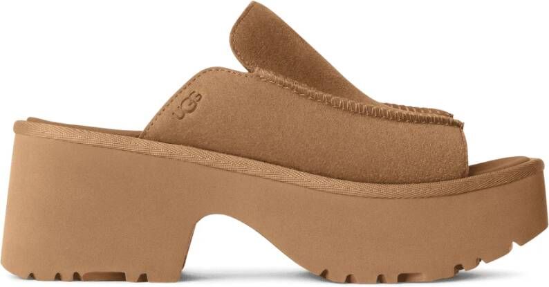 Ugg W New Heights Slide Brown Dames