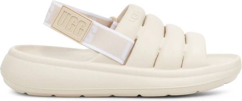 Ugg IJs Rubber Sandaal met Logo Detail Beige Dames