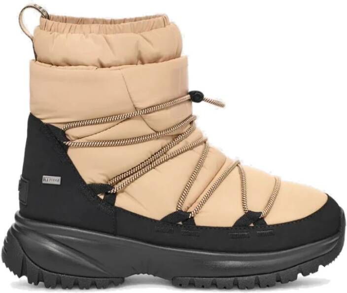 UGG Enkellaarsjes Dames Laarzen Damesschoenen Canvas Yose Puffer Mid Zand