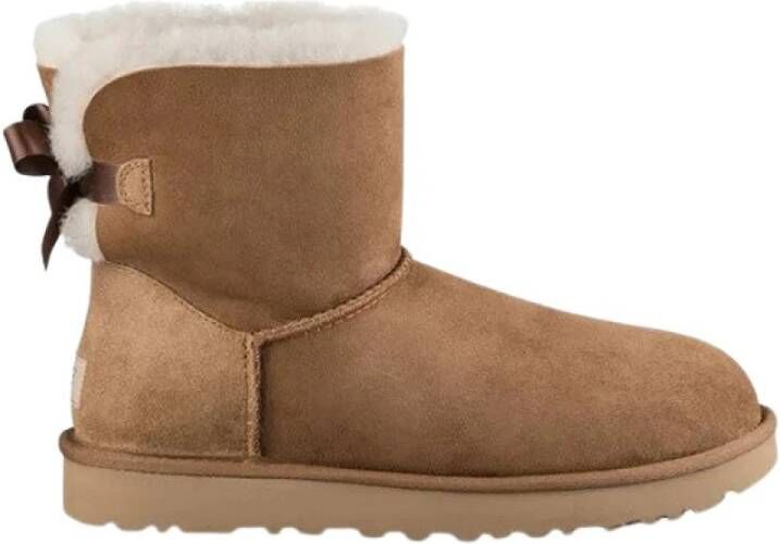 Ugg Dameslaarzen van omgekeerd schapenleer en suède voor herfst winter Beige Dames
