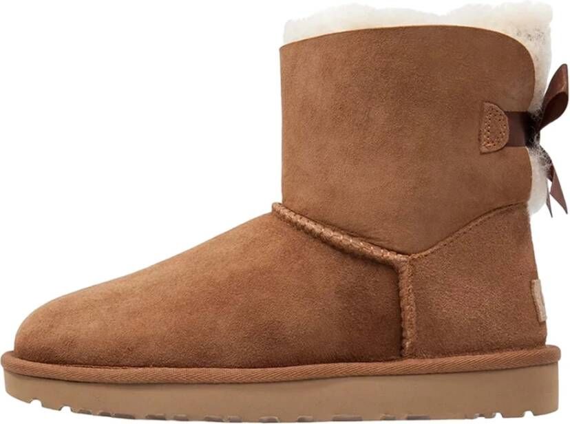 Ugg Dameslaarzen van omgekeerd schapenleer en suède voor herfst winter Beige Dames