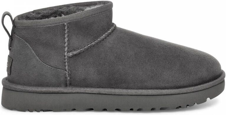 Ugg Classic Ultra korte laars voor Dames in Grey Leder - Schoenen.nl