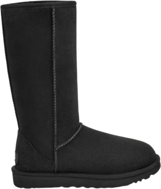 Ugg Enkelboot van schapenvacht met overlock-stiksels Black Dames