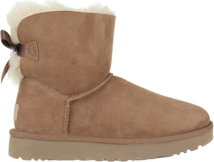 Ugg Dameslaarzen van omgekeerd schapenleer en suède voor herfst winter Beige Dames