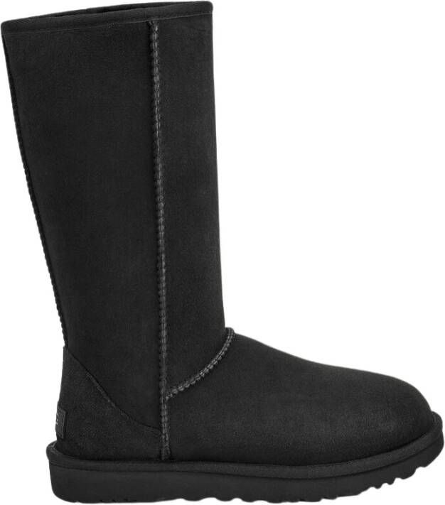 Ugg Enkelboot van schapenvacht met overlock-stiksels Black Dames