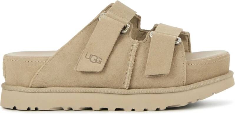 UGG Slippers Dames W Goldenstar Hi Slide Maat: 42 Materiaal: Suède Kleur: Beige