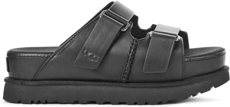 UGG Slippers Dames Goldenstar Hi Slide Maat: 40 Materiaal: Leer Kleur: Zwart