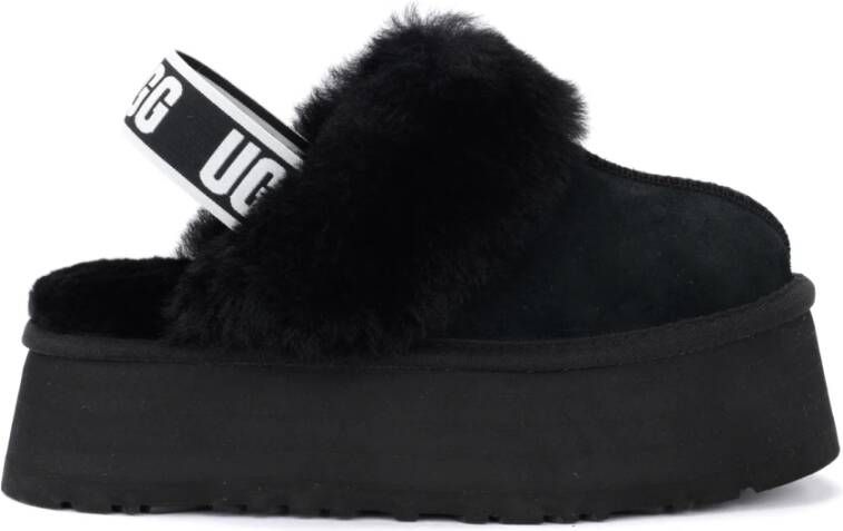 Ugg Zwarte suède en wollen slipper sandaal met 5 cm sleehak Zwart Dames - Foto 6