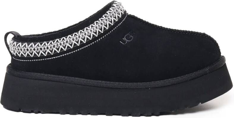 UGG Zwarte Suède Sandalen met Schapenvacht Voering