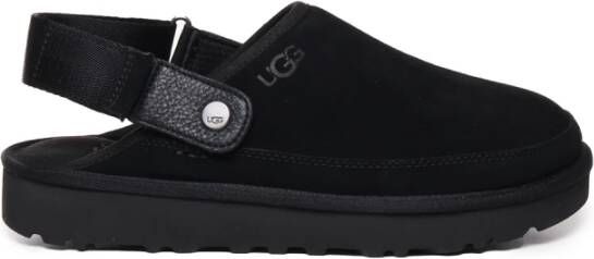 UGG Zwarte Suède Sandalen met Logoband