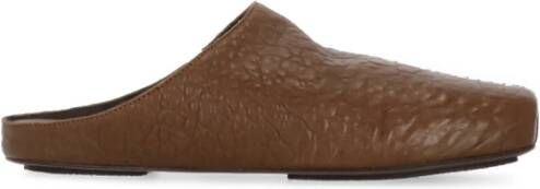 UMA Wang Bruine Leren Sandalen met Vierkante Neus