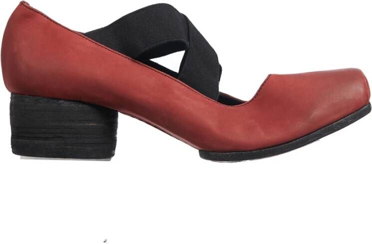 UMA Wang Leren Ballerina Schoenen Red Dames