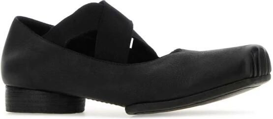 UMA Wang Zwarte Leren Ballerina's Schoenen