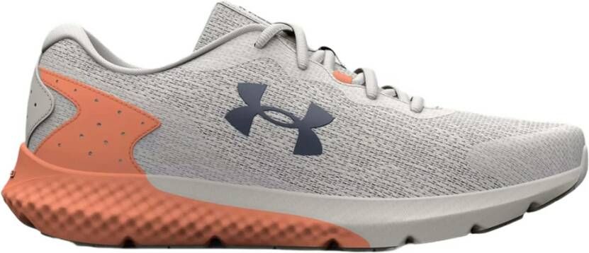 Under Armour Dameshardloopschoenen Charged Rogue 3 Knit Grijs Mist Oranje Tropic Downpour Grijs 36.5