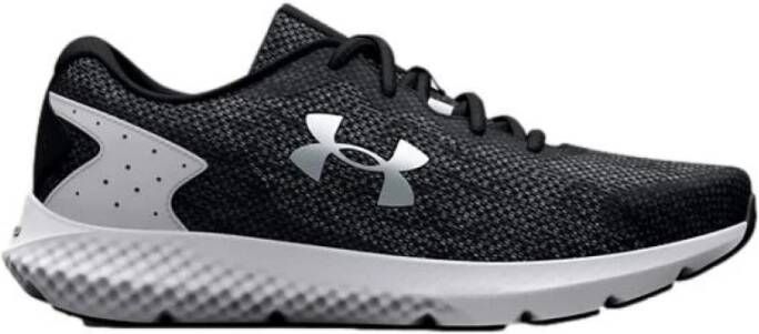 Under Armour Herenhardloopschoenen Charged Rogue 3 Knit Zwart Wit Metalen Zilver 45.5