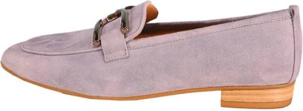 Unisa Baxter Suède Loafer met Gouden Schakel Blue Dames