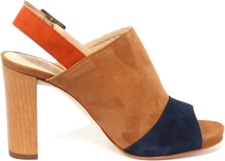 Unisa Blauwe en oranje sandaal schoen