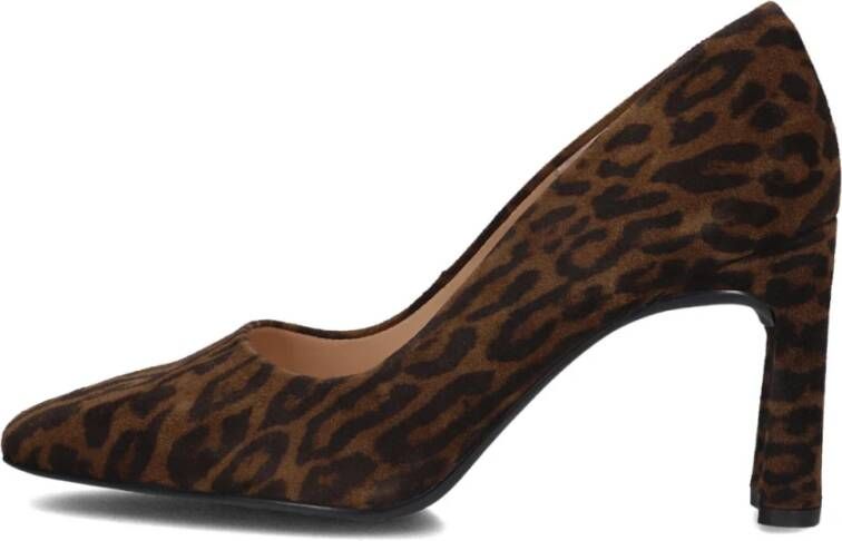 Unisa Bruine Elegante Pumps met Blokhak