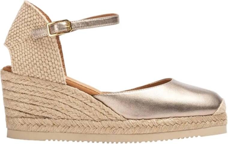 Unisa Casual Bronzen Leren Damespadrilles Gray Dames