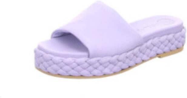 Unisa Leren Platte Sandaal Purple Dames