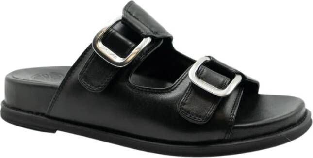 Unisa Cutler Double Buckle Slippers Zwart Dames