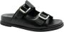Unisa Cutler Double Buckle Slippers Zwart Dames - Thumbnail 2