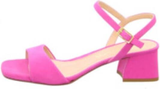Unisa Roze Velours Sandalen Blokhak