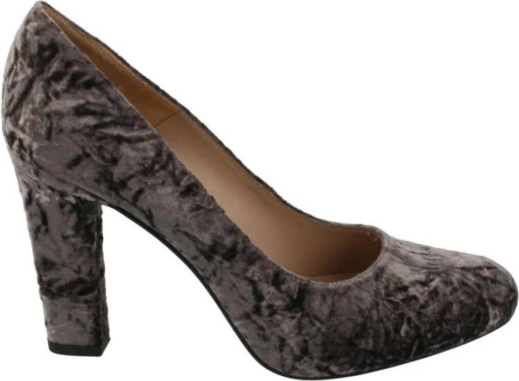 Unisa Grijze Velvet Dames Pumps Schoenen Brown Dames