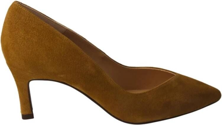 Unisa Kameel Suède V-Cut Stiletto Pumps Brown Dames