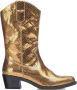 Unisa Metallic Leren Cowboy Laarzen met Dunne Tenen en 4 cm Hak Yellow Dames - Thumbnail 1