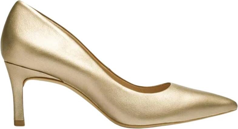 Unisa Metallic Leren Pumps met Puntige Neus Gray Dames