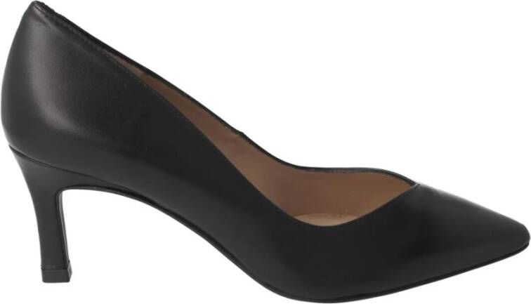 Unisa Zwarte Leren V-Cut Stiletto Pumps Black Dames