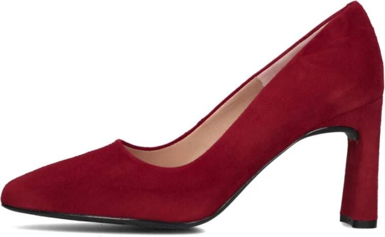 Unisa Rode Suède Pumps met Blokhak