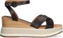Unisa Sandalen Dames Damesschoenen Leer Plateauhak hoogte 5 7 cm Cadio Zwart - Thumbnail 2