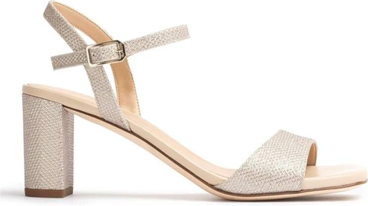 Unisa Gouden Leren Hoge Hak Sandalen Yellow Dames