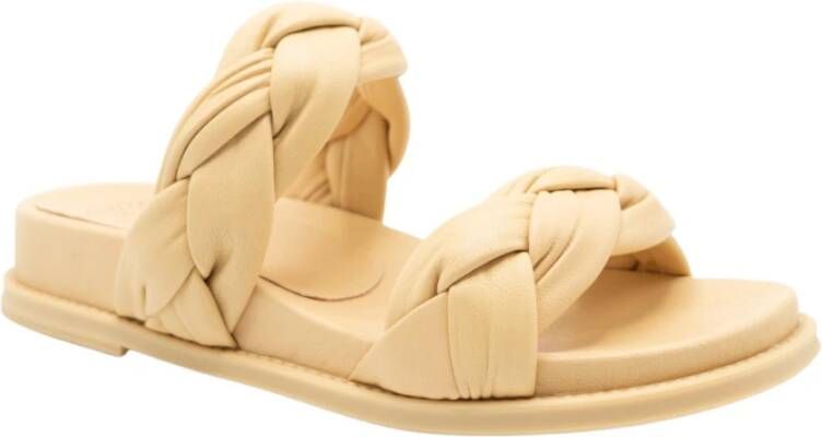 Unisa Cloc Gevlochten Leren Slippers