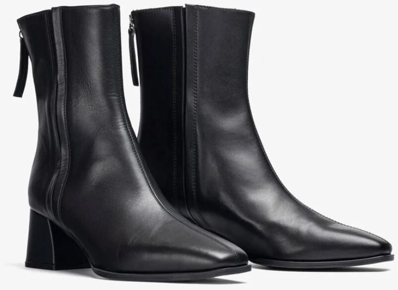 Unisa Leren enkellaarzen met vierkante neus