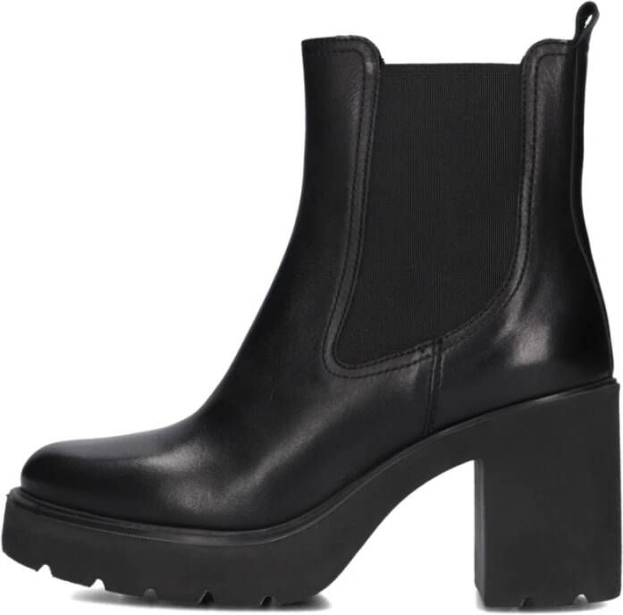 Unisa Zwarte Chelsea Boots met Blokhak