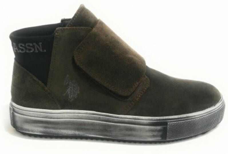 US Polo Scarpe Sneaker Alto Mod. Vessy Pelle Scamosciata D19Up03 Groen