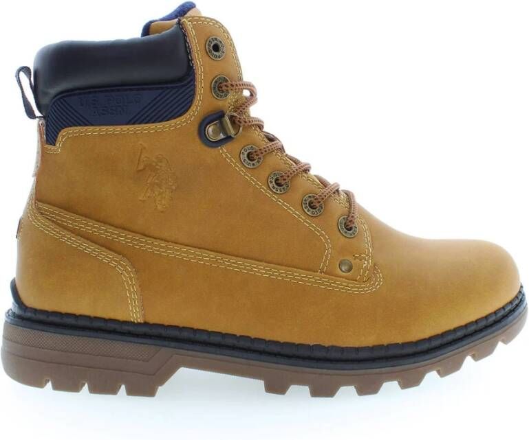 U.s. Polo Assn. Beige Hoge Veterschoen met Contrastdetails Beige Heren
