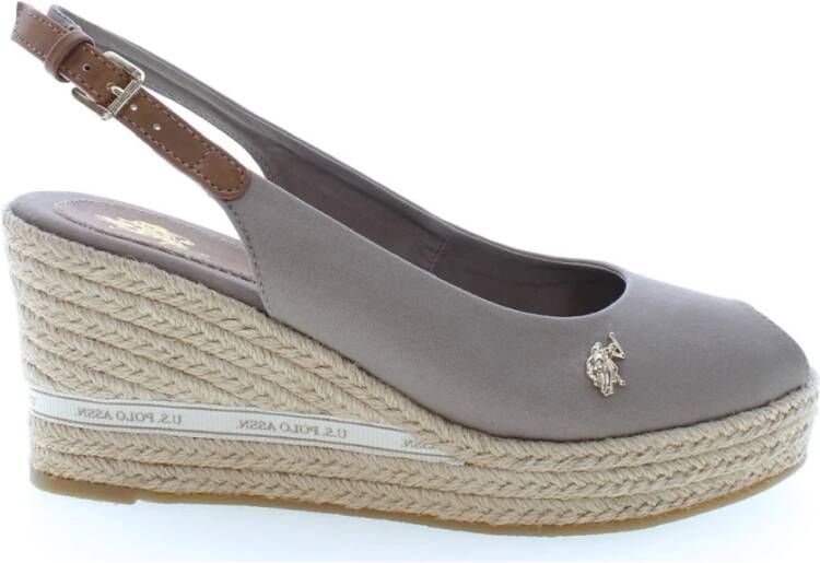 U.s. Polo Assn. Beige Platte Sandalen Alyssa004 Tau002 Gray Dames