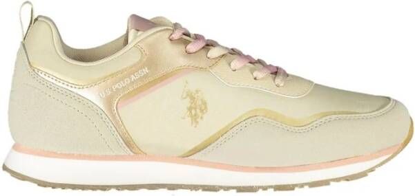 U.s. Polo Assn. Beige Polyester Sneaker met Contrastdetails Beige